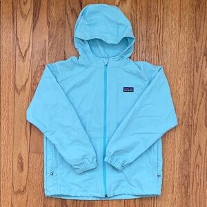 Girls Patagonia Aqua Blue Hooded Windbreaker: size S (8): EUC